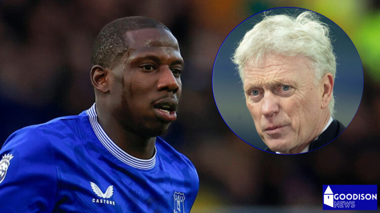 Everton midfielder Abdoulaye Doucoure and David Moyes