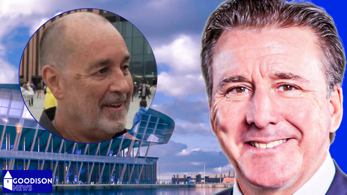Everton chairman Dan Friedkin and Bramley-Moore Dock architect Dan Meis