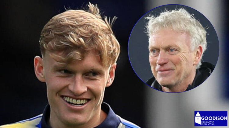 Everton defender Jarrad Branthwaite and David Moyes