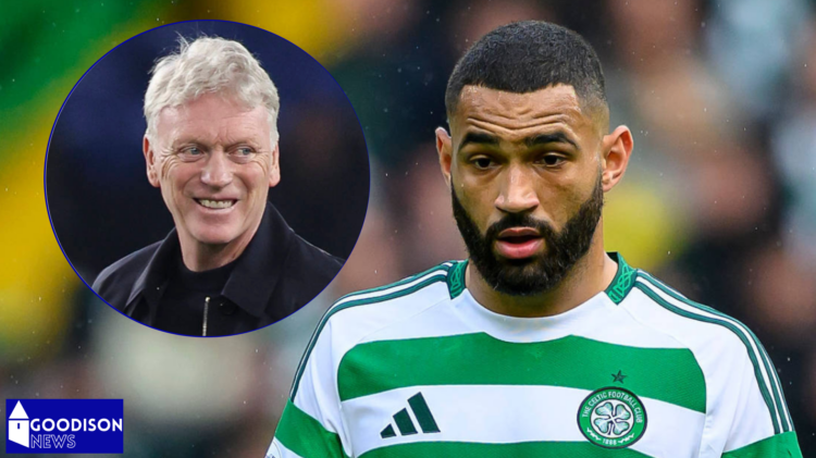 Everton manager David Moyes and Celtic defender Cameron Carter-Vickers