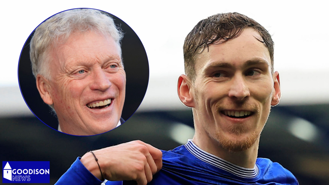 Everton midfielder James Garner and David Moyes