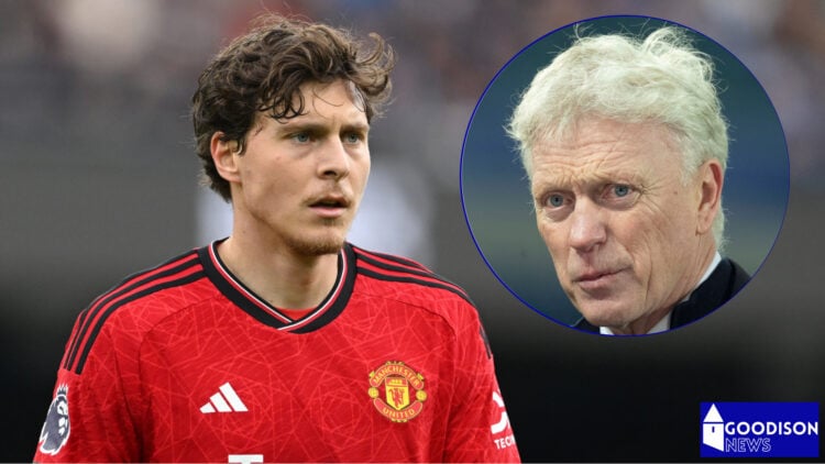 Everton manager David Moyes and Manchester United defender Victor Lindelof