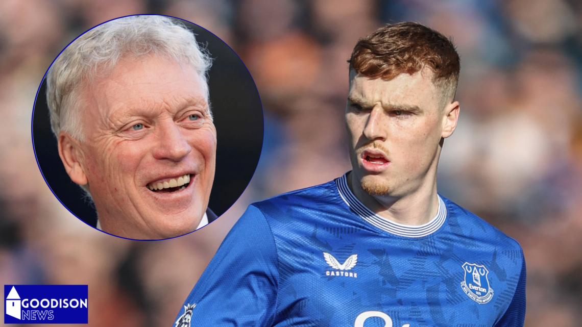 Everton manager David Moyes and defender Jake O'Brien