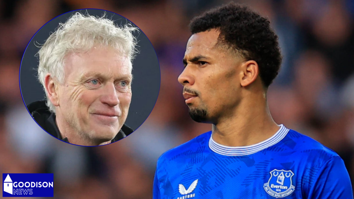 Everton forward Iliman Ndiaye and David Moyes