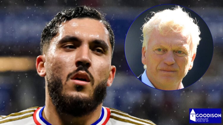 Everton manager David Moyes and Olympique Lyon forward Ryan Cherki