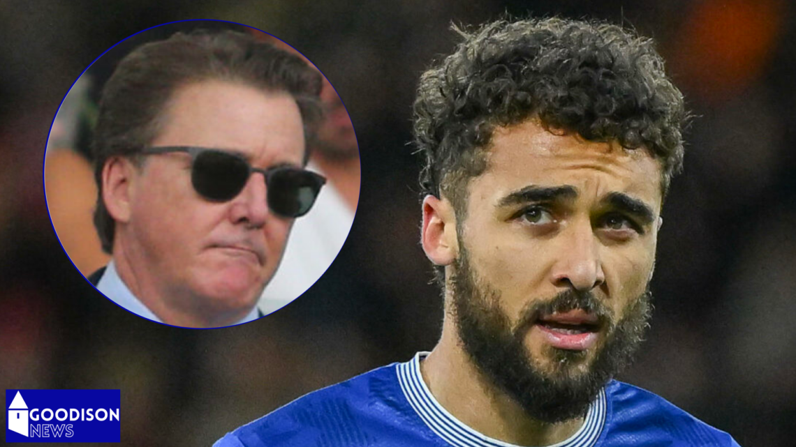 Everton striker Dominic Calvert-Lewin and Dan Friedkin
