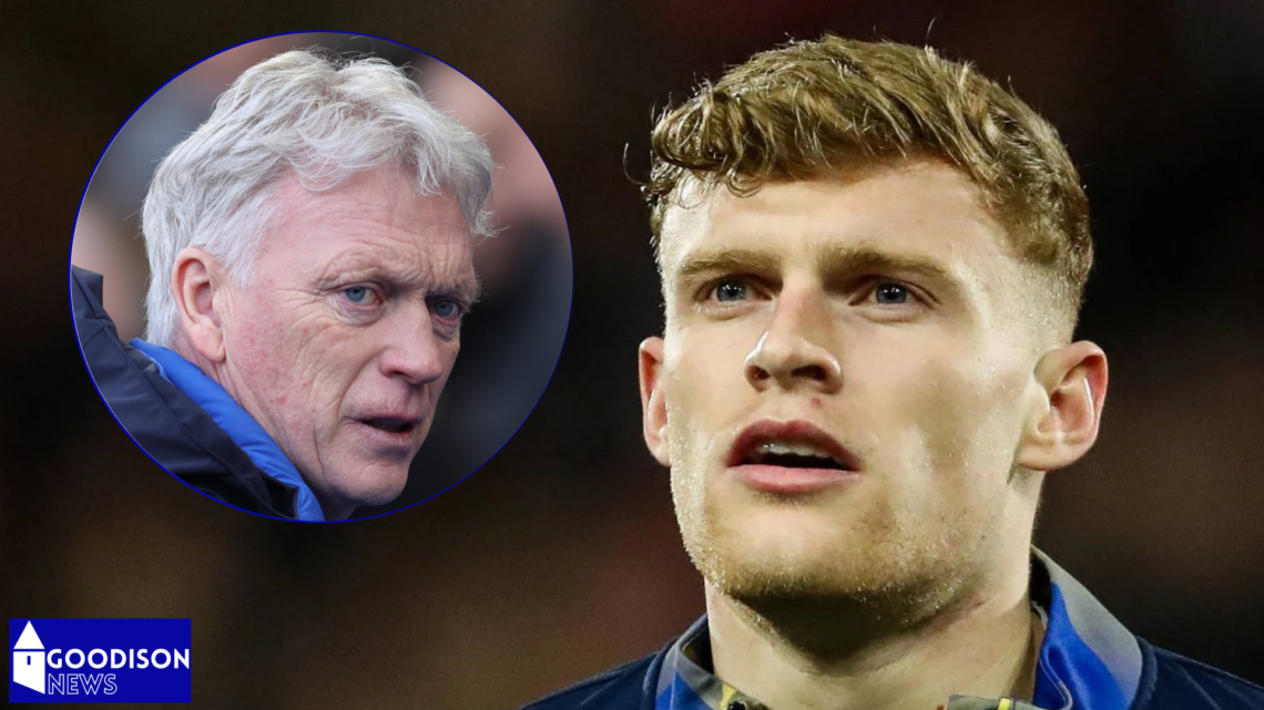 Everton defender Jarrad Branthwaite and David Moyes