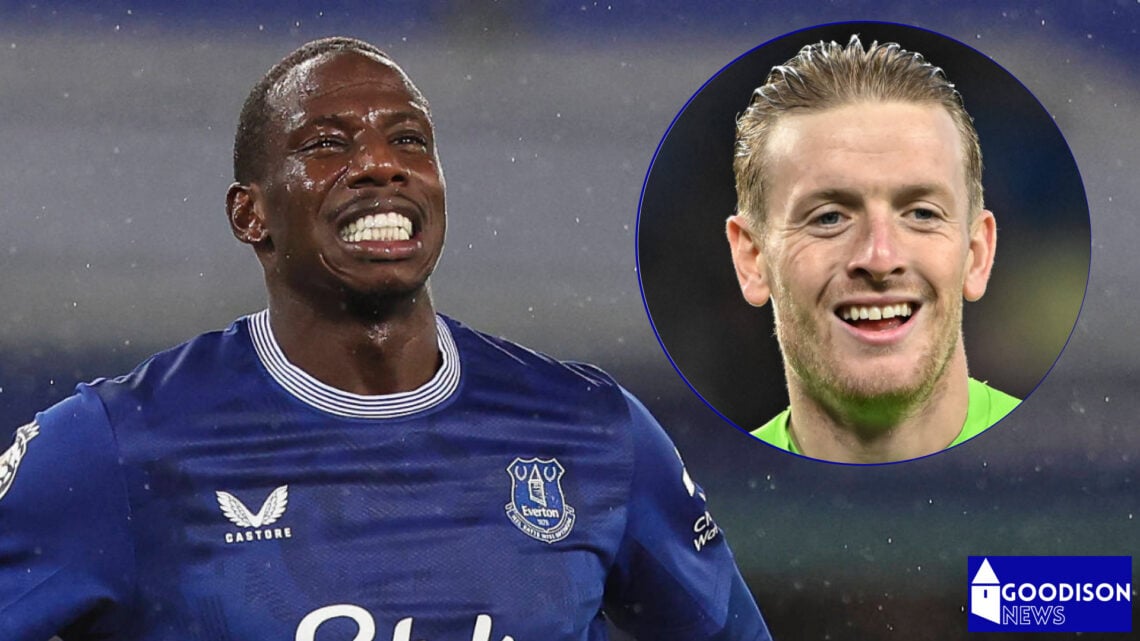 Jordan Pickford and Abdoulaye Doucoure