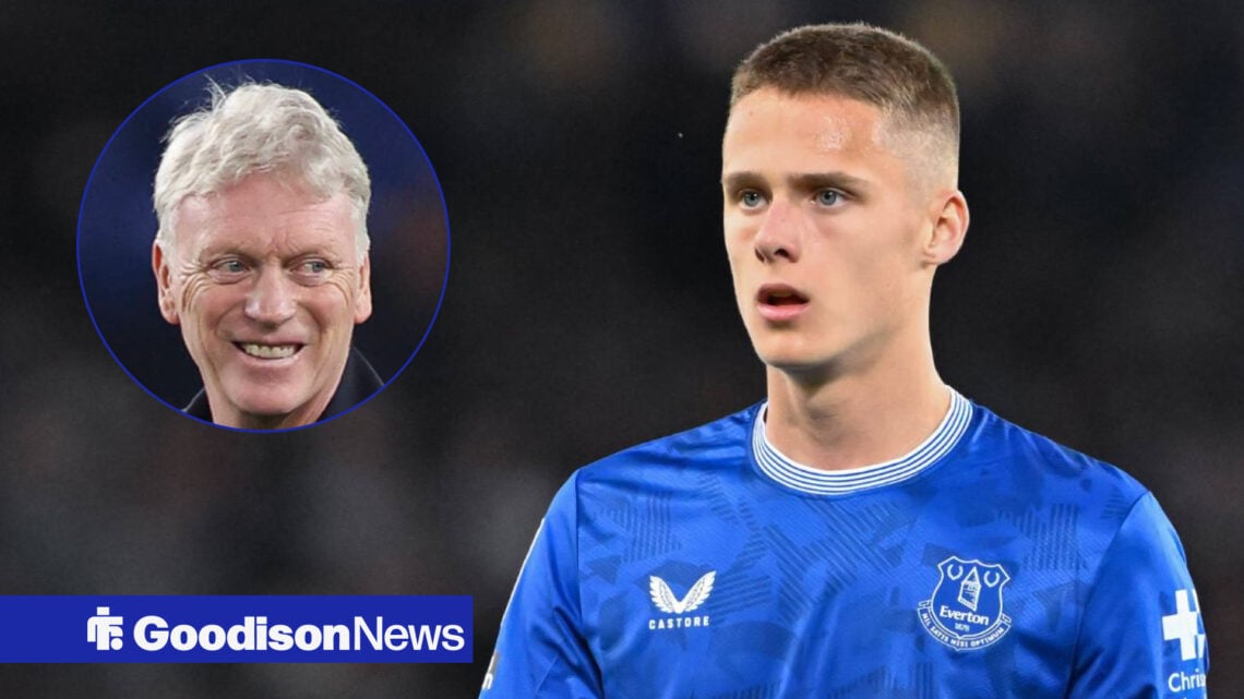 Everton midfielder Harrison Armstrong and David Moyes