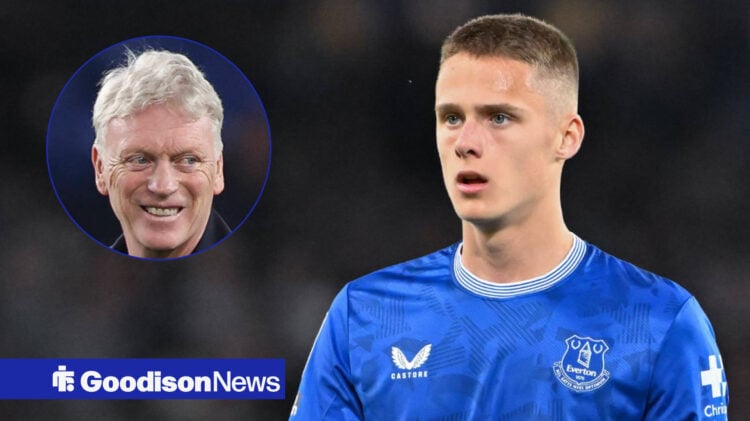 Everton midfielder Harrison Armstrong and David Moyes