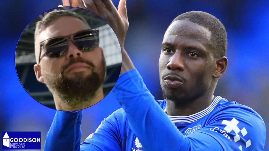 Everton midfielder Abdoulaye Doucoure and Tony Bellew