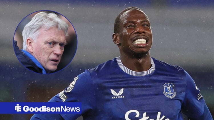 Everton midfielder Abdoulaye Doucoure and David Moyes