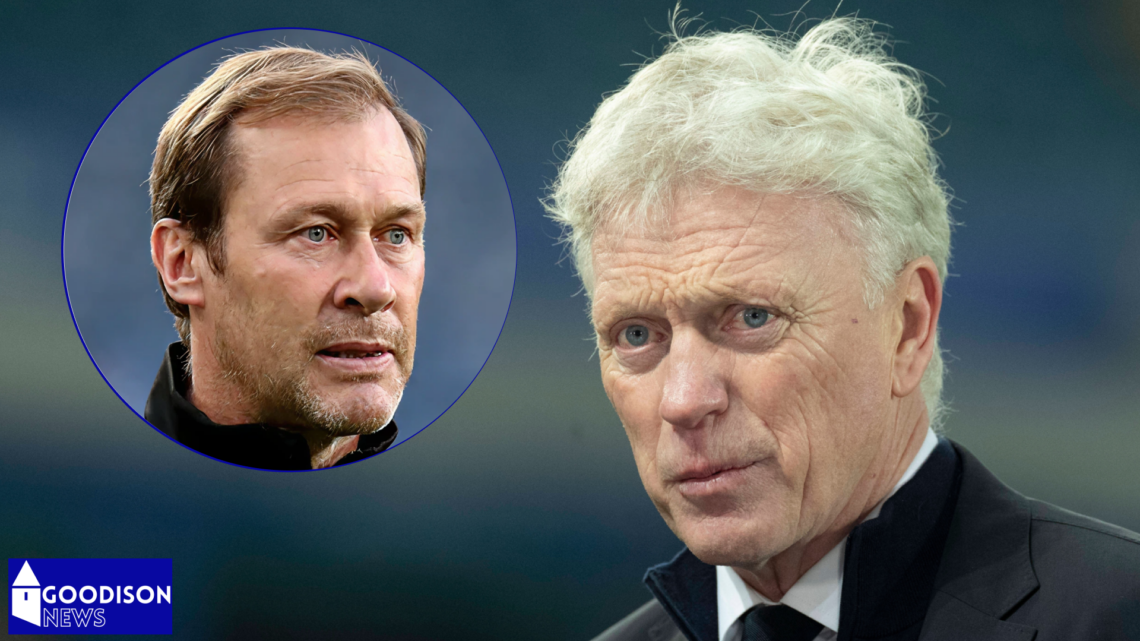 Everton manager David Moyes and Duncan Ferguson