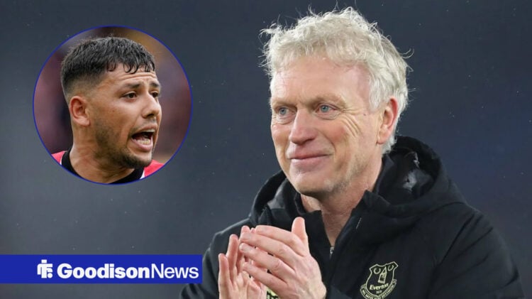 Everton manager David Moyes and Sheffield United midfielder Gustavo Hamer