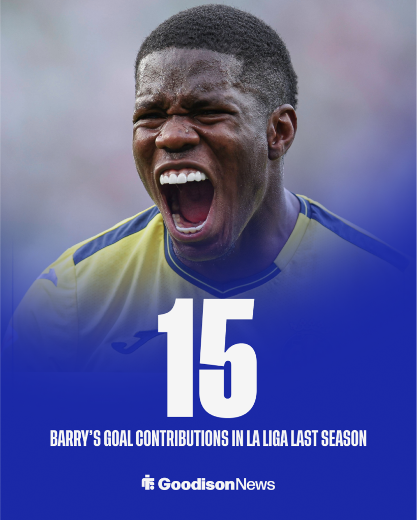 Everton target Thierno Barry's La Liga stats.