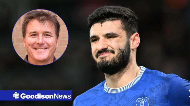 Everton owner Dan Friedkin and Armando Broja