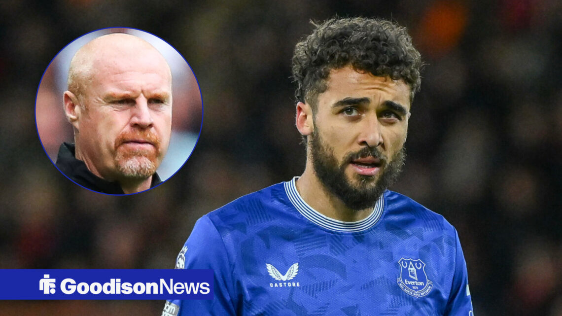 Everton striker Dominic Calvert-Lewin and Sean Dyche