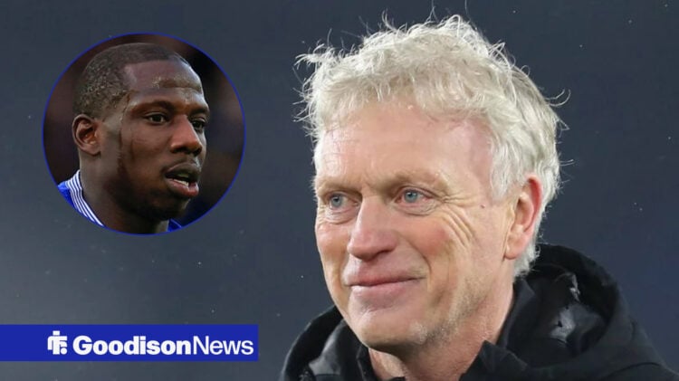 Everton manager David Moyes and Abdoulaye Doucoure