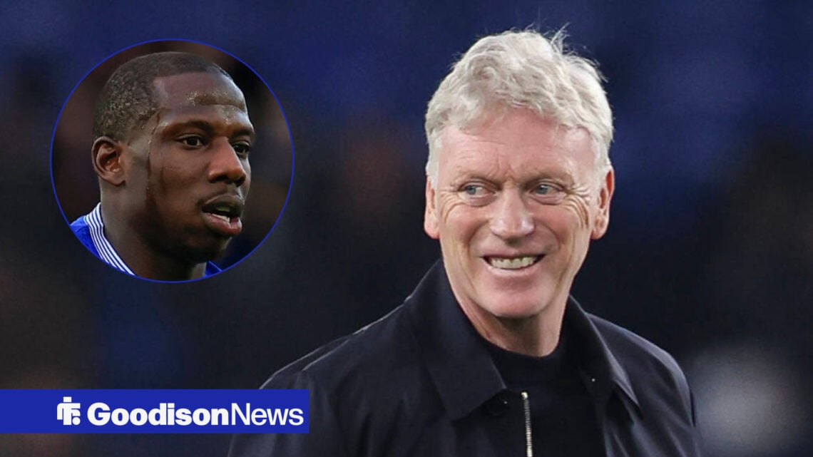 Everton manager David Moyes and Abdoulaye Doucoure