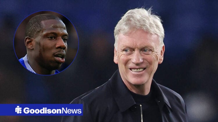 Everton manager David Moyes and Abdoulaye Doucoure