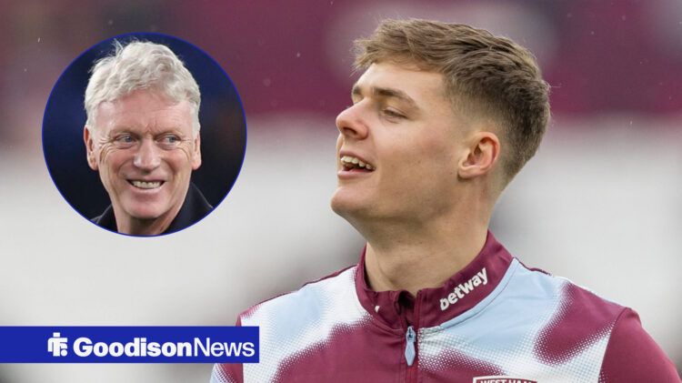 Everton manager David Moyes and West Ham striker Evan Ferguson