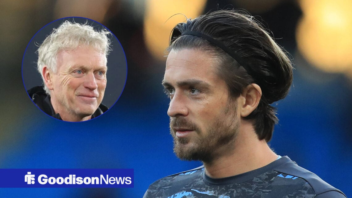 Everton manager David Moyes and Manchester City forward Jack Grealish