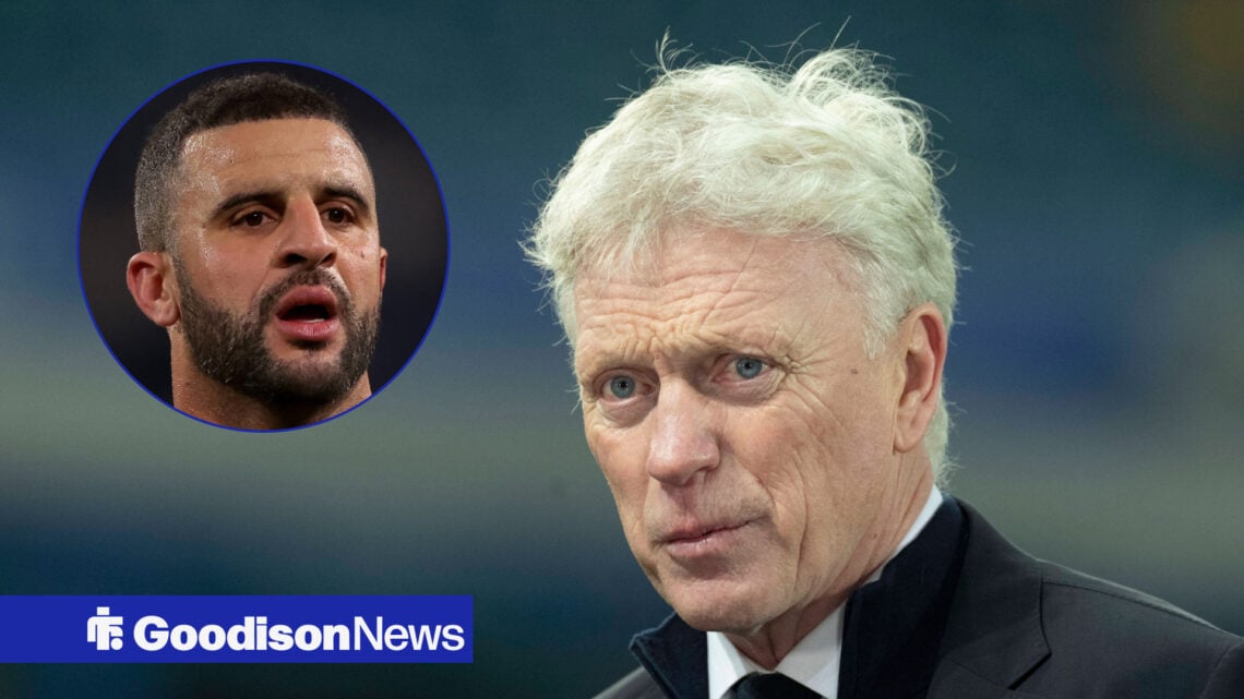 Everton manager David Moyes and Manchester City defender Kyle Walker