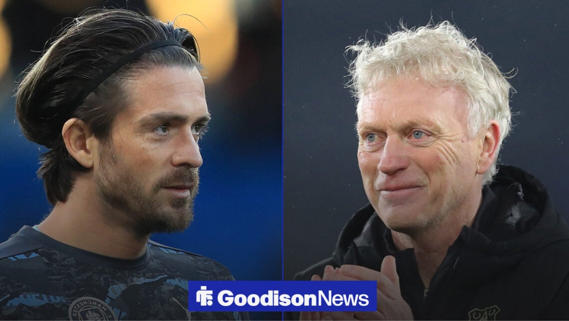 David Moyes and Jack Grealish looking happy