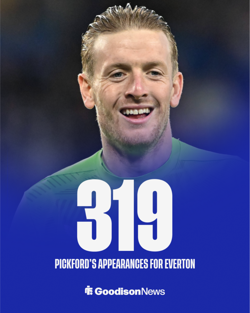 Jordan Pickford has made over 300 appearances for Everton.