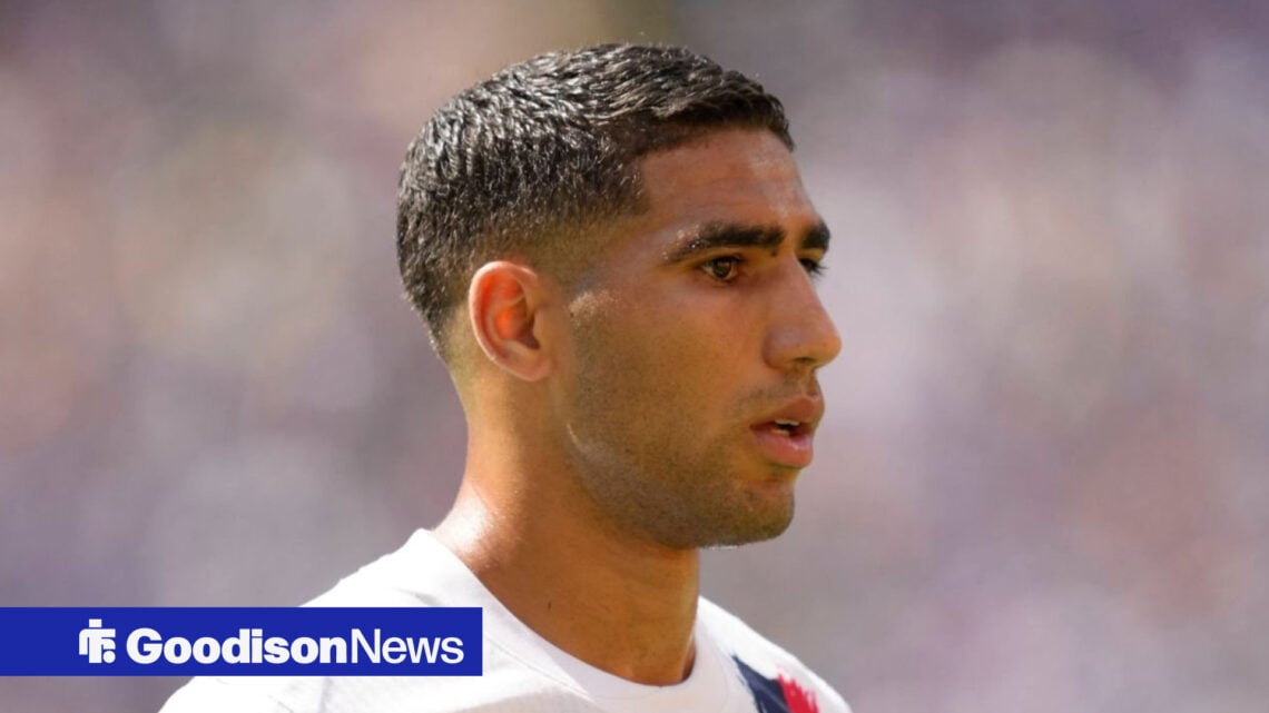 Achraf Hakimi has reacted to an Everton signing.