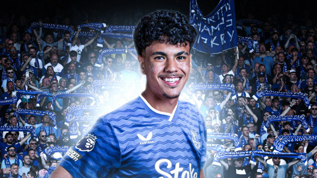 Everton addition Adam Aznou.