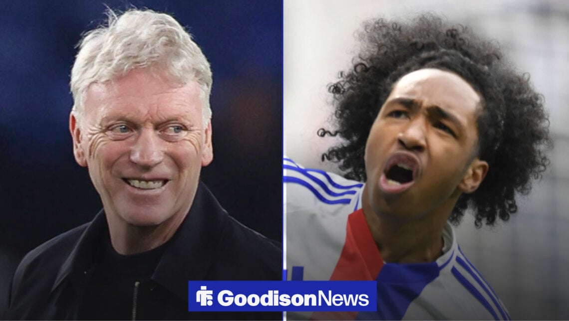 Everton manager David Moyes and Lyon winger Malick Fofana.