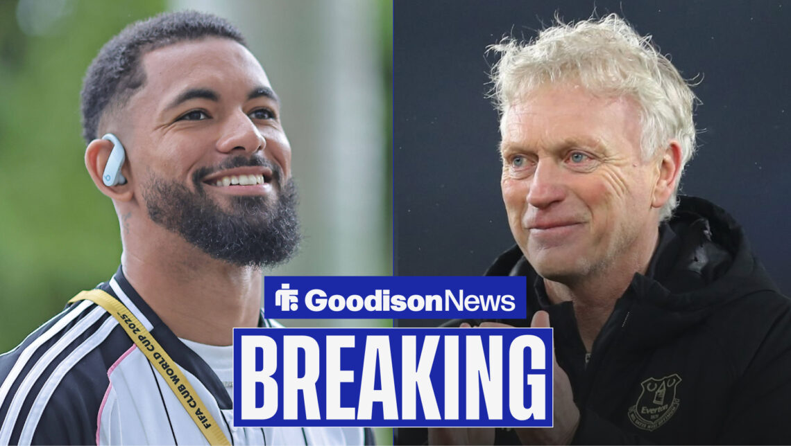 Juventus midfielder Douglas Luiz and Everton manager David Moyes