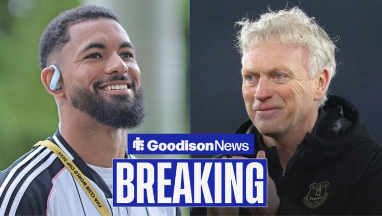 Juventus midfielder Douglas Luiz and Everton manager David Moyes