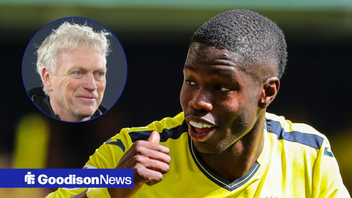 Everton manager David Moyes and Villarreal striker Thierno Barry