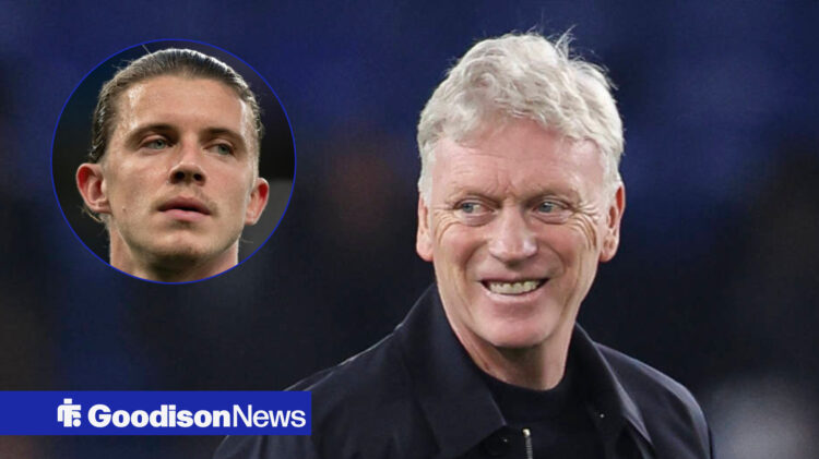 Everton manager David Moyes and Atletico Madrid midfielder Conor Gallagher