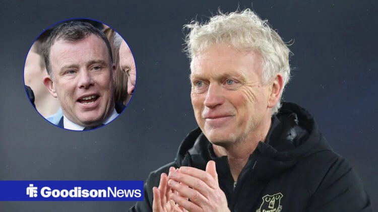 Everton manager David Moyes and Angus Kinnear in circular inset