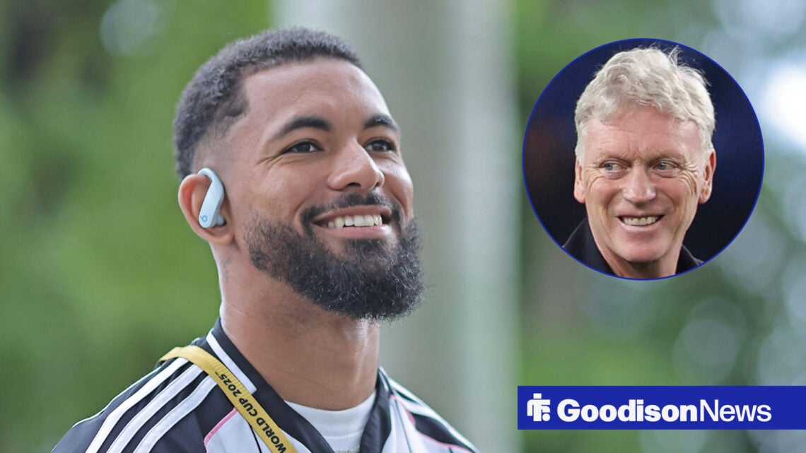 Everton manager David Moyes and Juventus midfielder Douglas Luiz