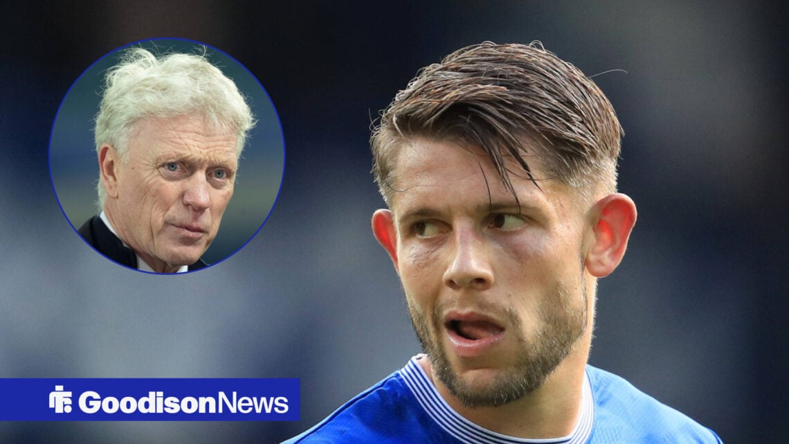 Everton defender James Tarkowski and David Moyes