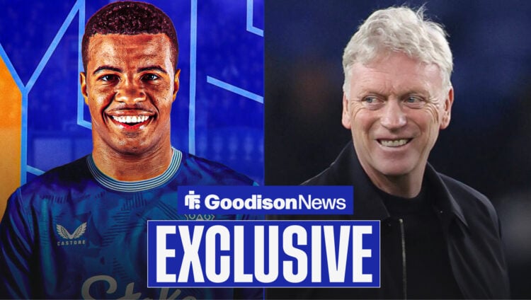 Rangers forward Hamza Igamane, and Everton manager David Moyes.