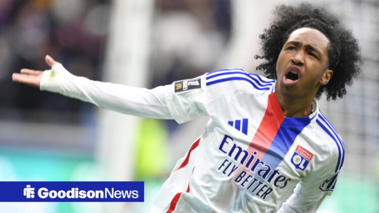 Malick Fofana celebrating for Lyon