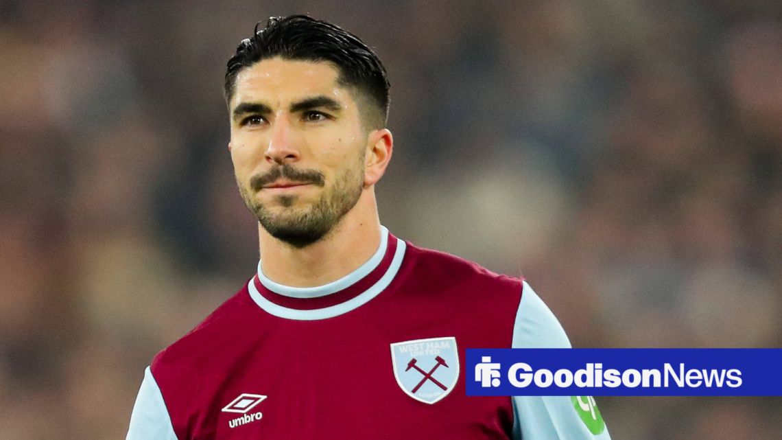 Real Sociedad midfielder Carlos Soler playing on loan for West Ham. Everton