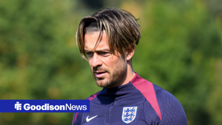 Everton midfielder Jack Grealish wearing an England shirt