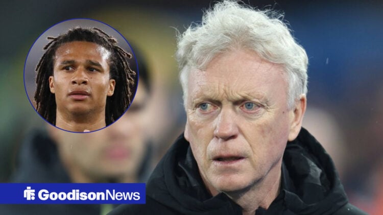 Everton manager David Moyes looking distressed with Manchester City defender Nathan Ake insert.