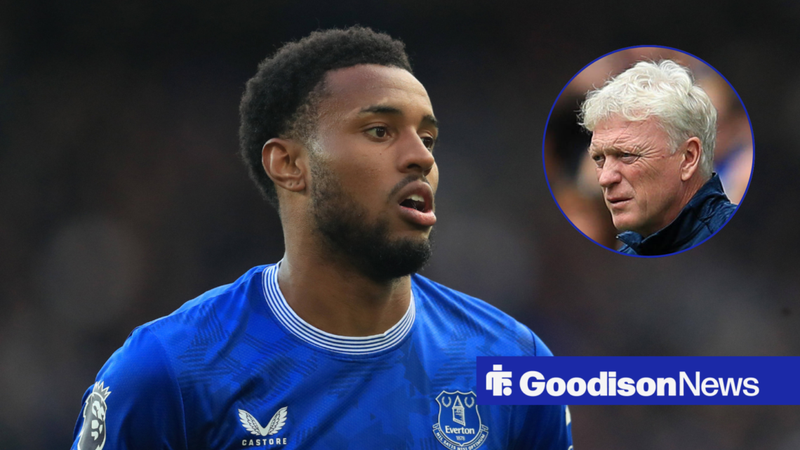 Everton striker Youssef Chermiti and David Moyes in circular inset