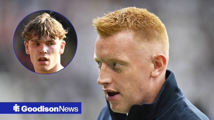 Everton target Tyler Dibling in circular inset and Southampton manager Will Still