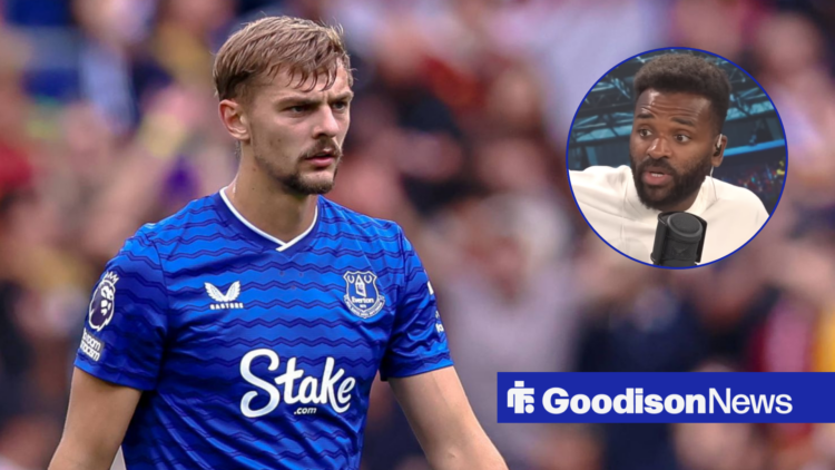 Everton star Kieran Dewsbury-Hall, Darren Bent in inset.