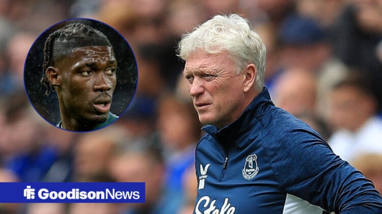 Everton manager David Moyes and Tottenham midfielder Yves Bissouma