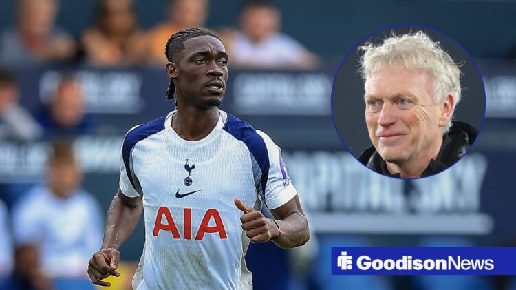 Everton manager David Moyes and Tottenham midfielder Yves Bissouma