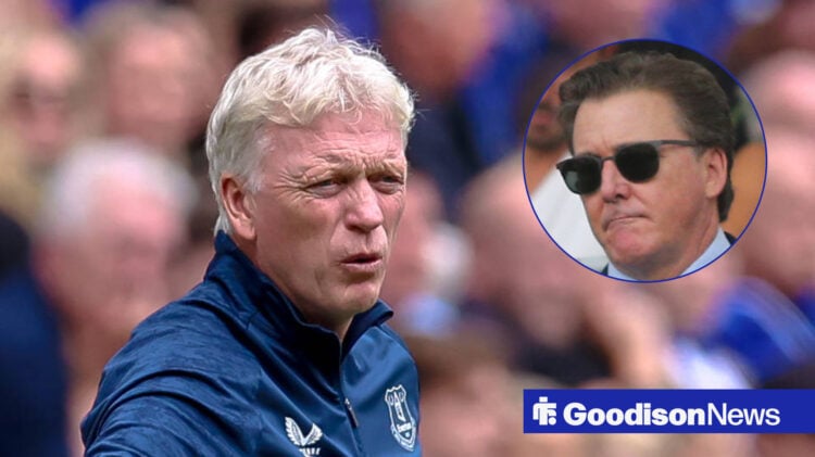 Everton manager David Moyes and Dan Friedkin in circular inset